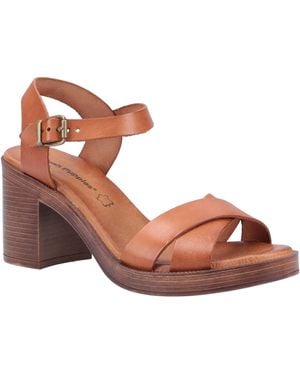 Hush Puppies Georgia Leather Tan Sandals - Brown