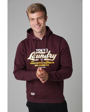 Tokyo Laundry Cotton Blend Drawcord Hoody - Red