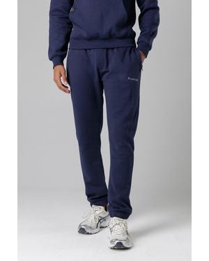 Firetrap Dark Cotton Rich Brushed Fleece Joggers With Zip Pockets - Blue