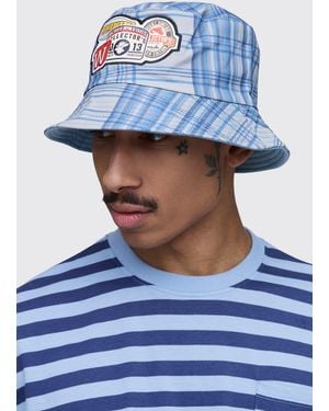 BoohooMAN Applique Patch Bucket Hat - Blue
