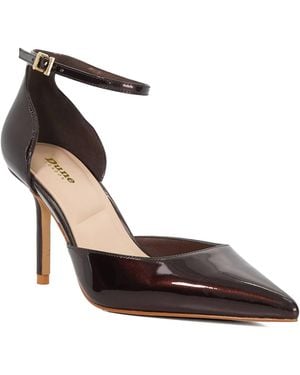 Dune Calmness Pointed Toe Ankle Strap Open Courts - Black
