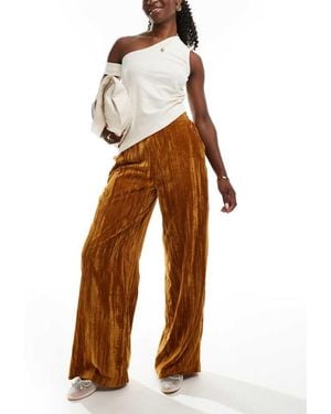 ASOS Crinkle Velvet Pull On Trouser - Metallic