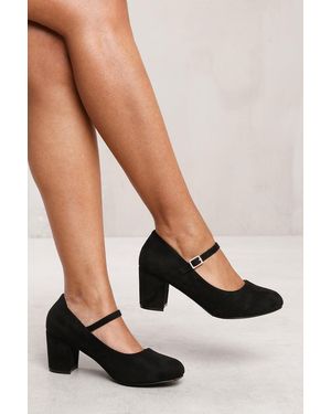 Where's That From Wheres 'Eben' Block Heel Mary Jane Court Shoes - White