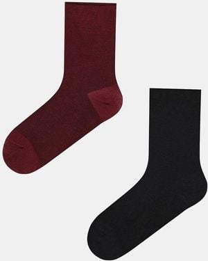 Penti Modal Blend Comfortable Jacquard Crew Socks - Black