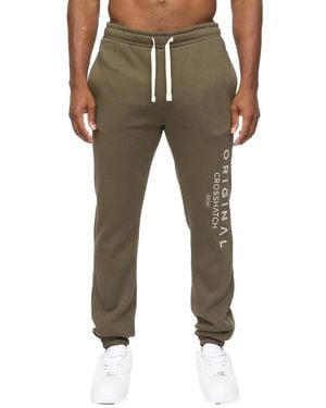 Crosshatch Jamals Jogging Bottoms (Dark) - Green