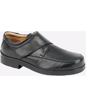 Roamer Litchfield Leather Shoes Wide Fit - Black