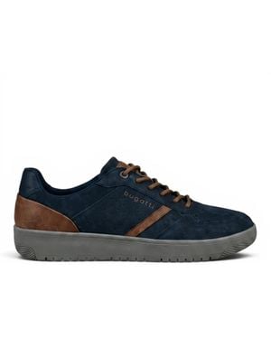 Bugatti Leather Fashion Comfort Trainer Shoes - Blue