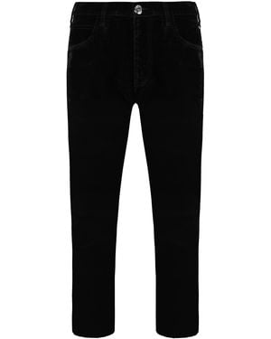 Armani Emporio J85 Regular Fit Velvet Trousers - Black