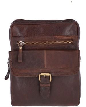 Ashwood Leather Real Vintage Flight Shoulder Bag - Brown