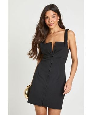 Boohoo Hook & Eye Corset Detail Mini Dress - Black