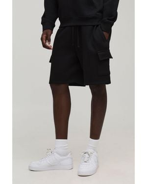 BoohooMAN Basic Relaxed Fit Cargo Short - Black