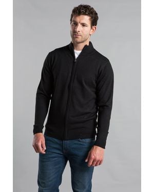 Kensington Eastside Funnel Neck Zip-Through Cardigan - Black