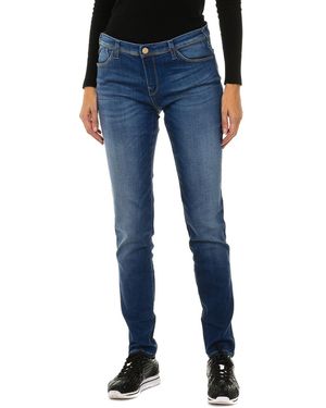 Armani Long Worn-Effect Denim Trousers Made Of Stretch Fabric 3Y5J28-5D0Zz - Blue