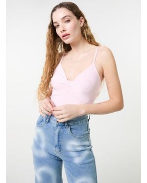 Pink Vanilla Slinky Twist Front Bodysuit - Blue