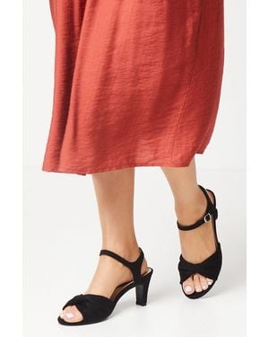 Good for the Sole Wide Fit Trisha Two Part Heeled Sandals - Red