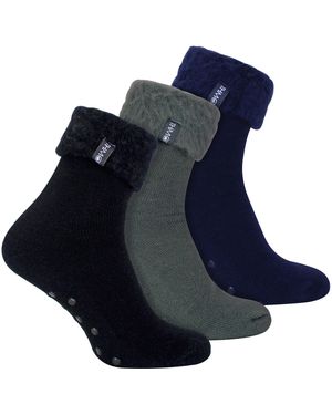 THMO 3 Pack Bed Socks With Grips - Blue