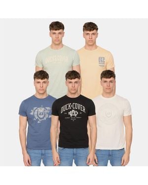 Duck and Cover Haltecks 5 Pack T-Shirts - Multicolour