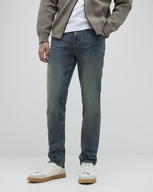 River Island Slim Fit Jeans Denim Super Stretch Cotton - Blue