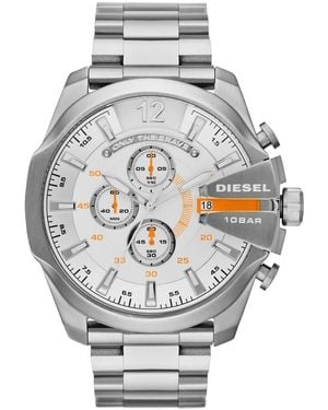 DIESEL Mega Chief Dz4328 Chronograph 51Mm Stainless Steel Watch - Metallic