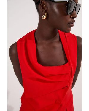 Karen Millen Tailored Drape Detail Sleeveless Jacket