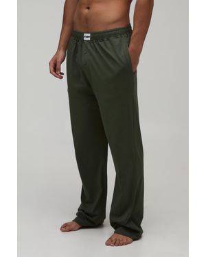 BoohooMAN Relaxed Fit Jersey Lounge Bottoms - Green