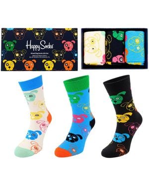 Happy Socks 3-Pack Mixed Dog Gift Set Cotton - Blue