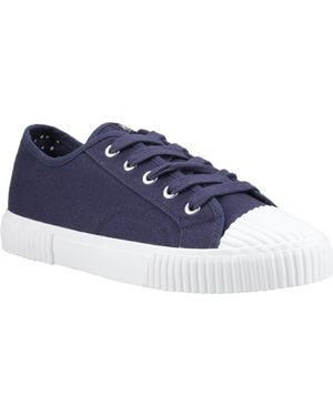 Hush Puppies Freya Canvas Textile Trainers - Blue