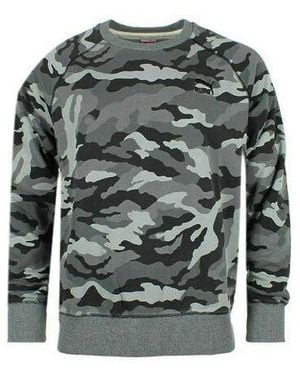 PUMA Varsity Camo Cotton Pullover Jumper 567493 01 - Grey