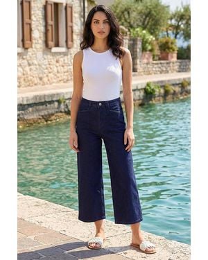D.u.s.k Denim Pocket Detail Wide Leg Culotte - Blue