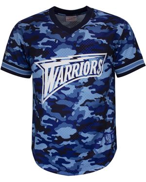 Mitchell & Ness Camo Mesh Team Golden State Warriors T-Shirt - Blue