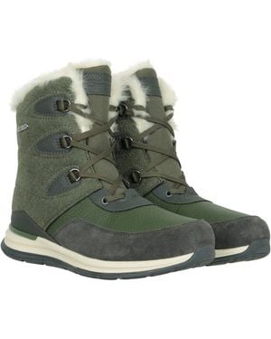 Mountain Warehouse 'Ice Crystal' Snow Boots Rubber Outsole Winter Skiing Shoes Textile - Green