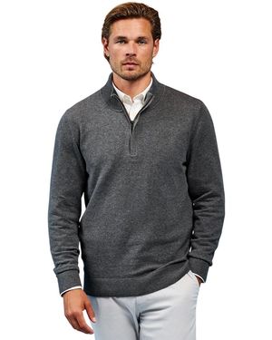 Asquith & Fox Cotton Blend Zip Sweatshirt - Grey