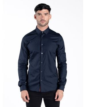 Luke 1977 The Butchers Pencil Slim Fit Smart Shirt - Blue