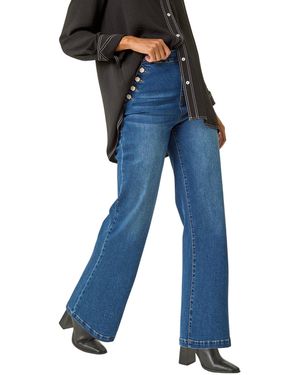 Roman Buttoned Pocket Jeans - Blue