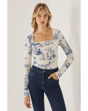 Hiccup Ruched Top - Blue