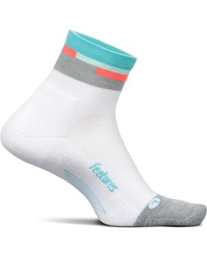 Feetures Elite Light Cushion Quarter Aquatic - White