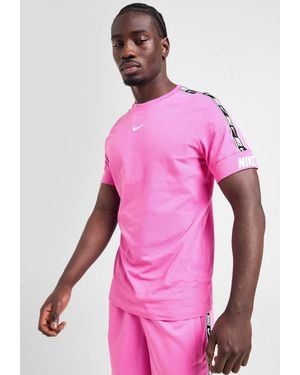 Nike Sportswear Repeat Tape Logo T Shirt - Pink