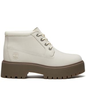 Timberland Stone Street Espresso Platform Waterproof Chukka Boot - White