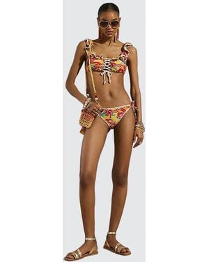 River Island Bikini Top Del Maar Frilled Cami Nylon - White