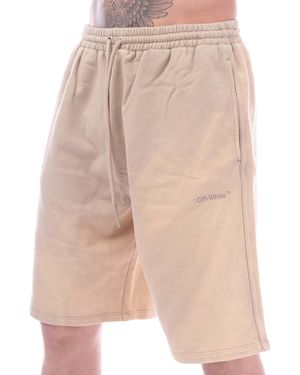 Off-White c/o Virgil Abloh Off Diagonal Tab Vintage Skate Sweat Shorts - Natural