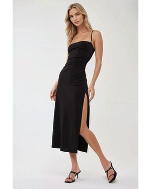 Hiccup Bodycon Maxi Dress With Side Slit - Black