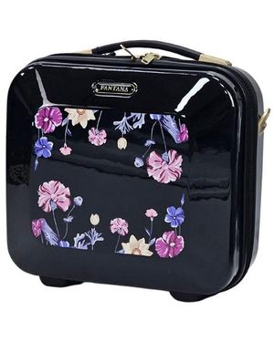 Infinity Leather Hard Shell Luggage Cosmetic Bag - Blue
