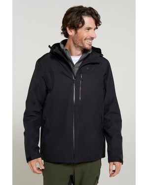 Mountain Warehouse 'Brisk Extreme' Jacket With Multiple Pockets Mesh Lined Waterproof Coat - Blue