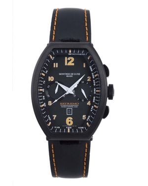 Montres De Luxe Watch Leather - Black