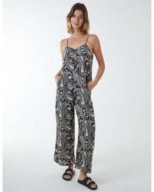 Blue Vanilla Oversized Wide Leg Jumpsuit - White