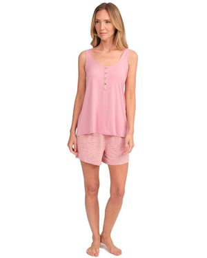 J&j Brothers Jjb15 Sleeveless Pyjamas - Pink