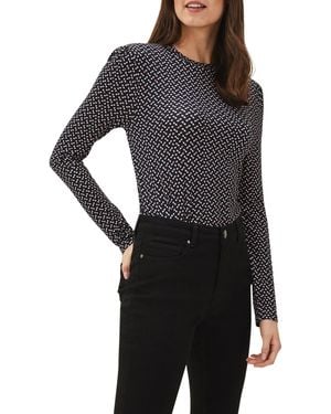 Phase Eight Jorgi Geometric Fitted Top - Black