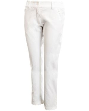 Calvin Klein Solid Patterned Straight Trousers - White
