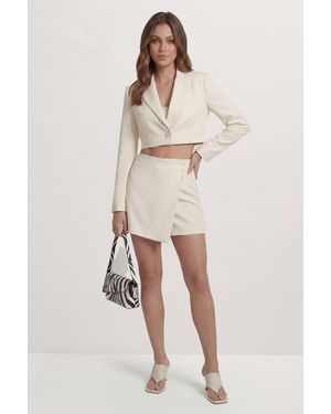 MissPap Tailored Cropped Blazer - Natural