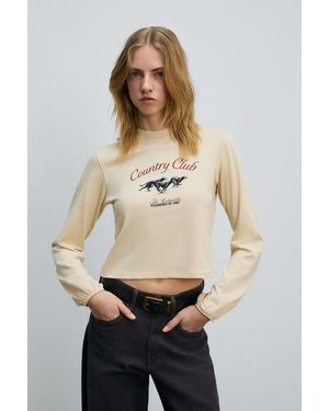 Grimelange Crop Crew Neck T-Shirt - Natural